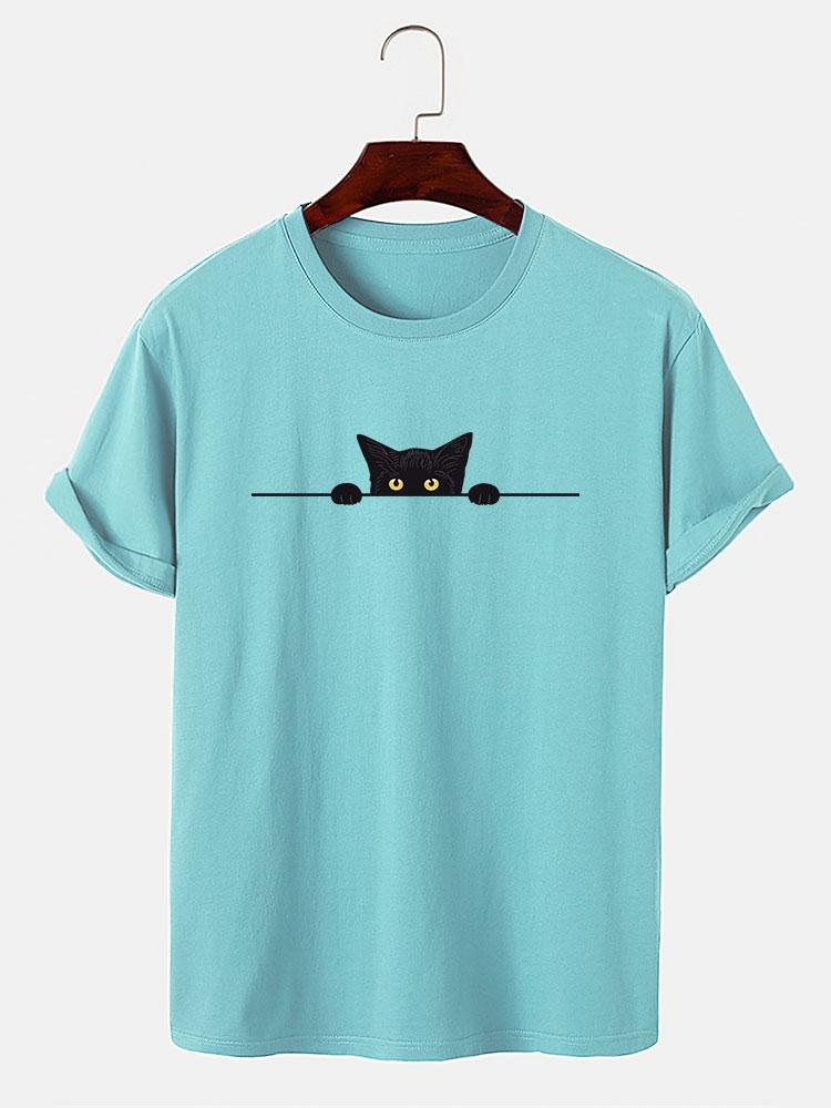 Guus | Black cat print T-shirt - Afbeelding 10